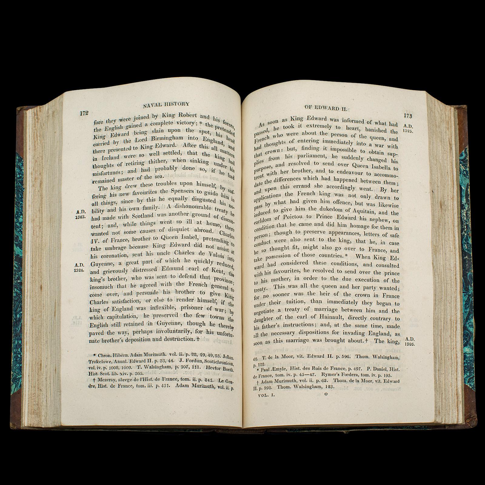 5 Vols, Antique Books, Lives of the British Admirals, anglais, géorgien, 1817 en vente 3