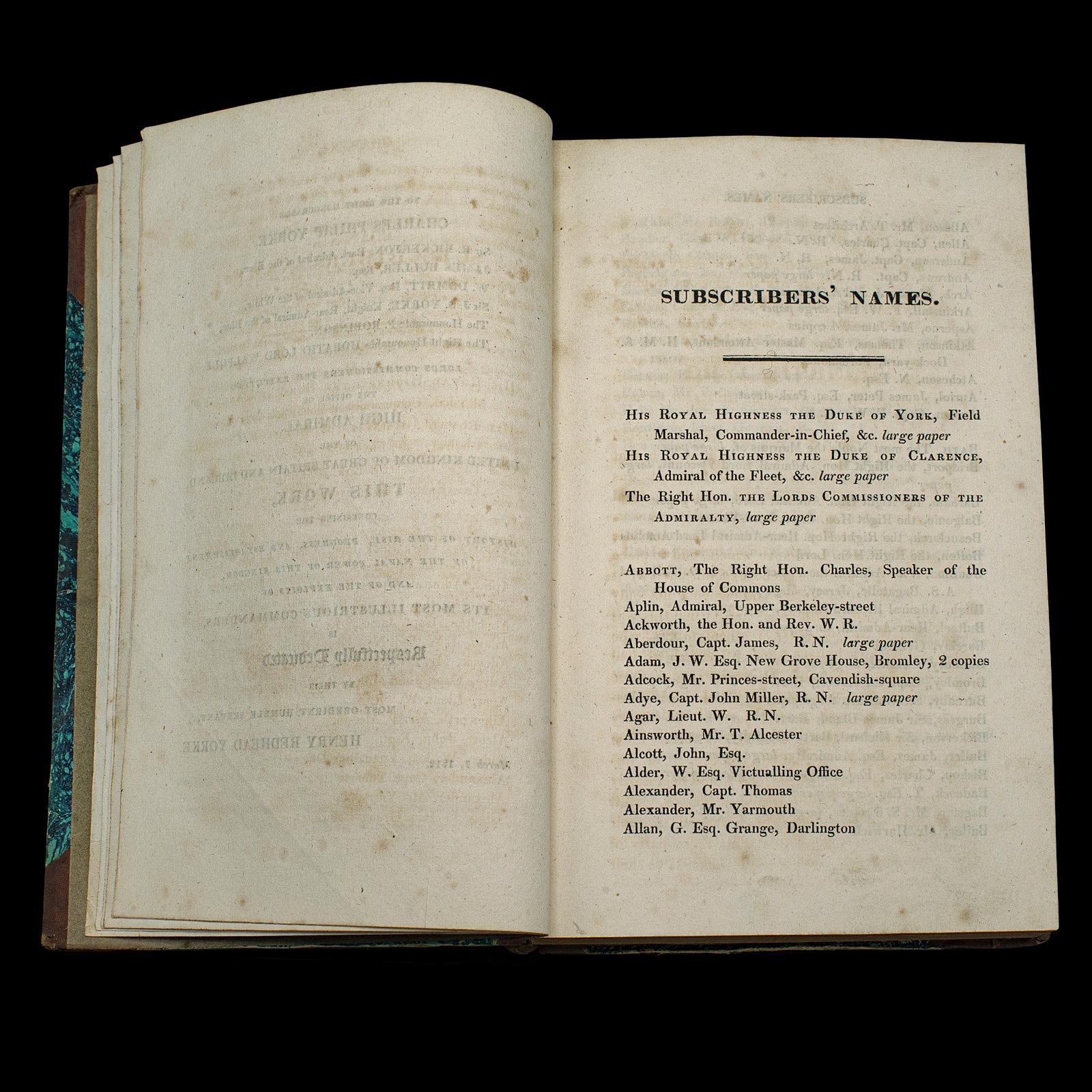 5 Vols, Antique Books, Lives of the British Admirals, anglais, géorgien, 1817 en vente 1