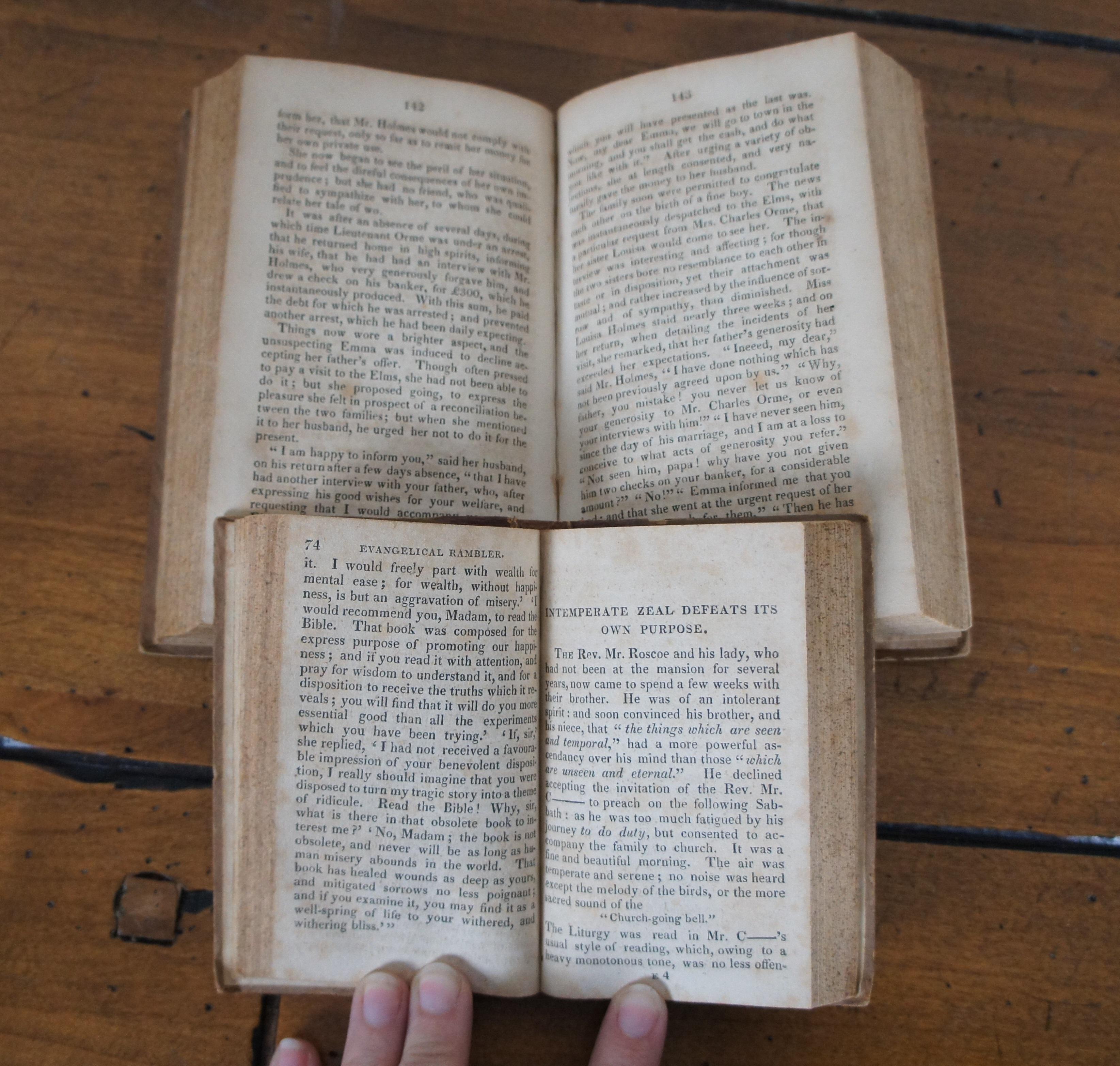5 Volume Book Set Antique Evangelical Rambler 1826 & Sequel 1827 Bedell 6