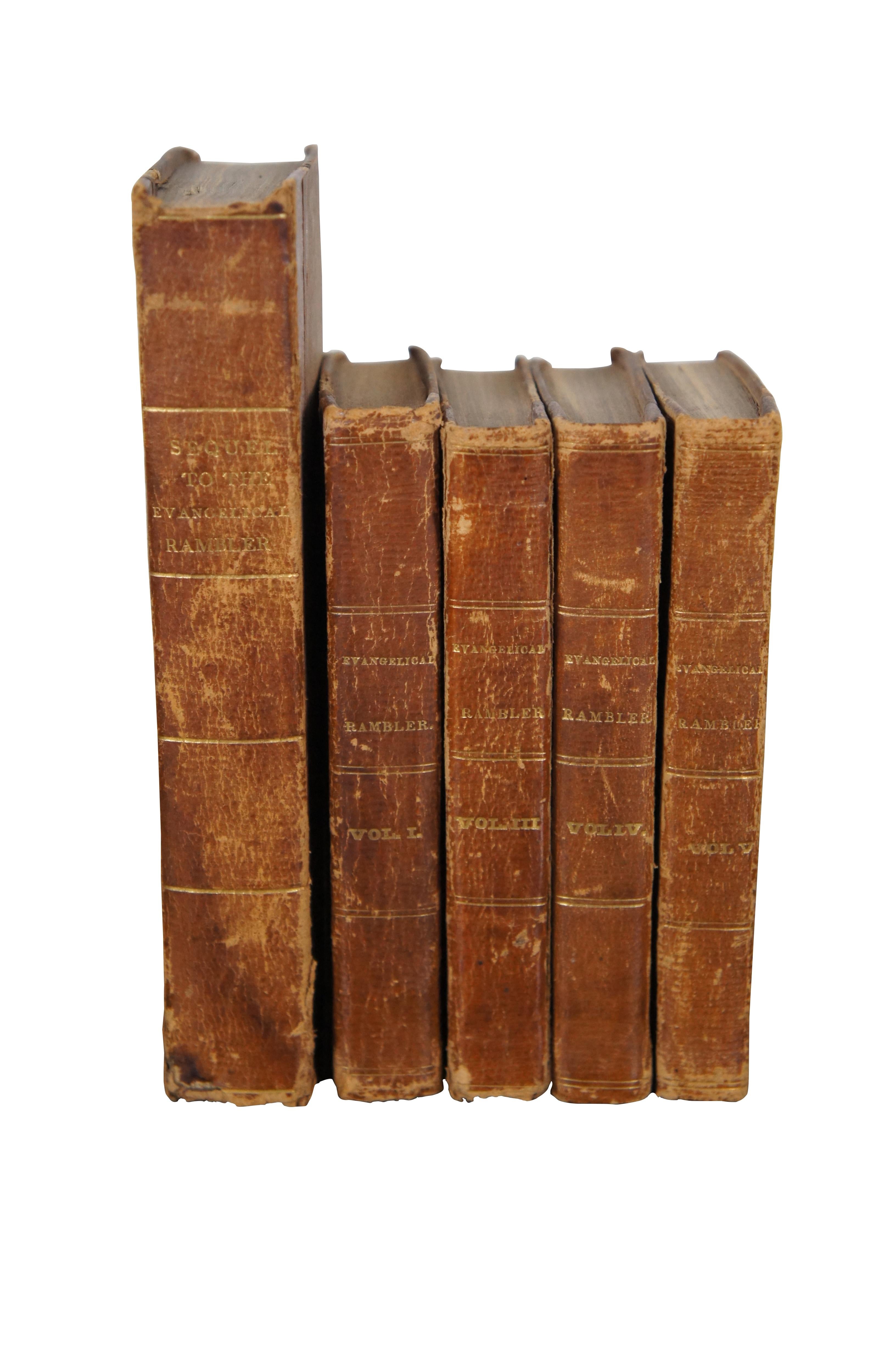 Regency 5 Volume Book Set Antique Evangelical Rambler 1826 & Sequel 1827 Bedell