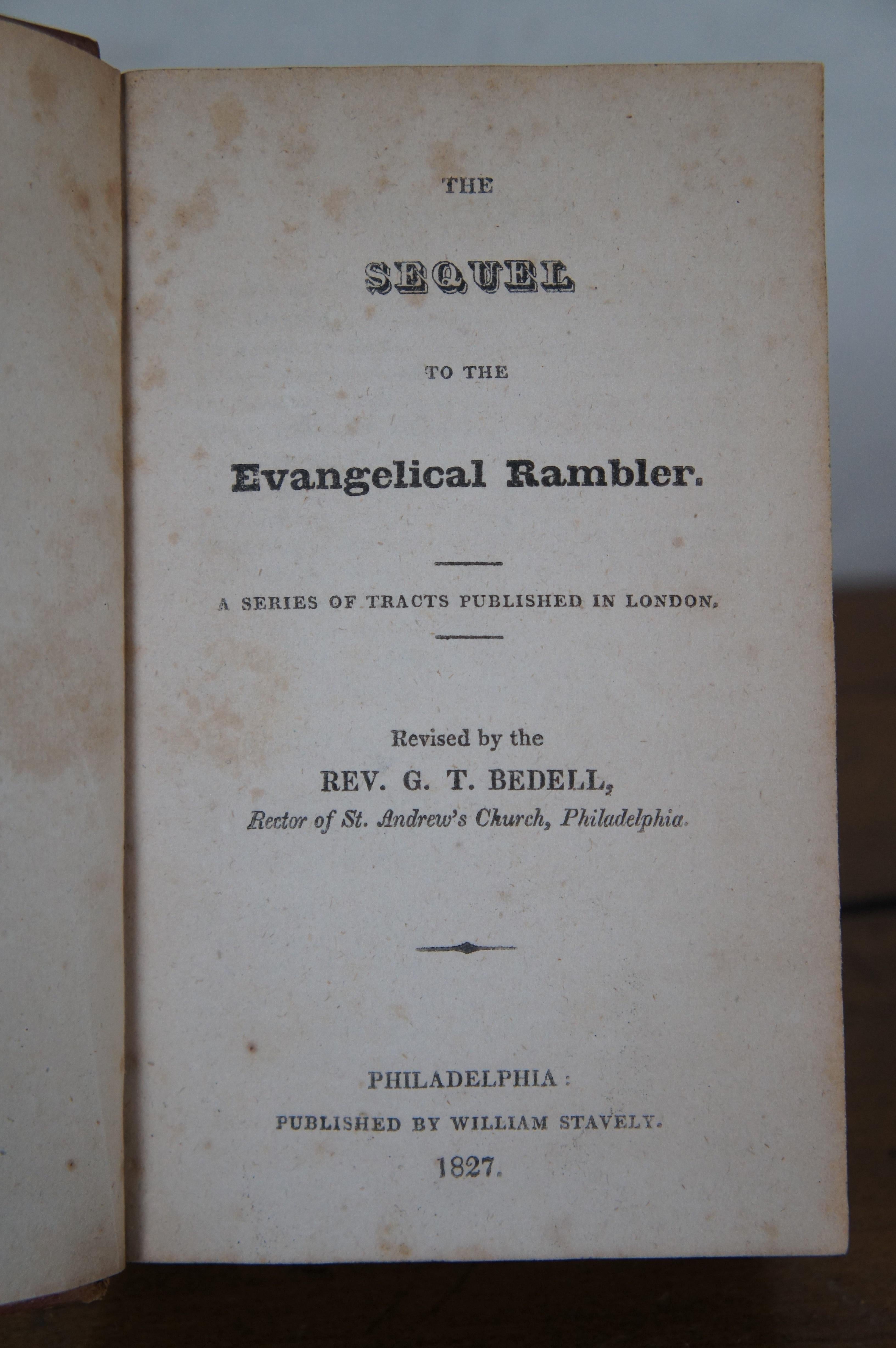 5 Volume Book Set Antique Evangelical Rambler 1826 & Sequel 1827 Bedell 1