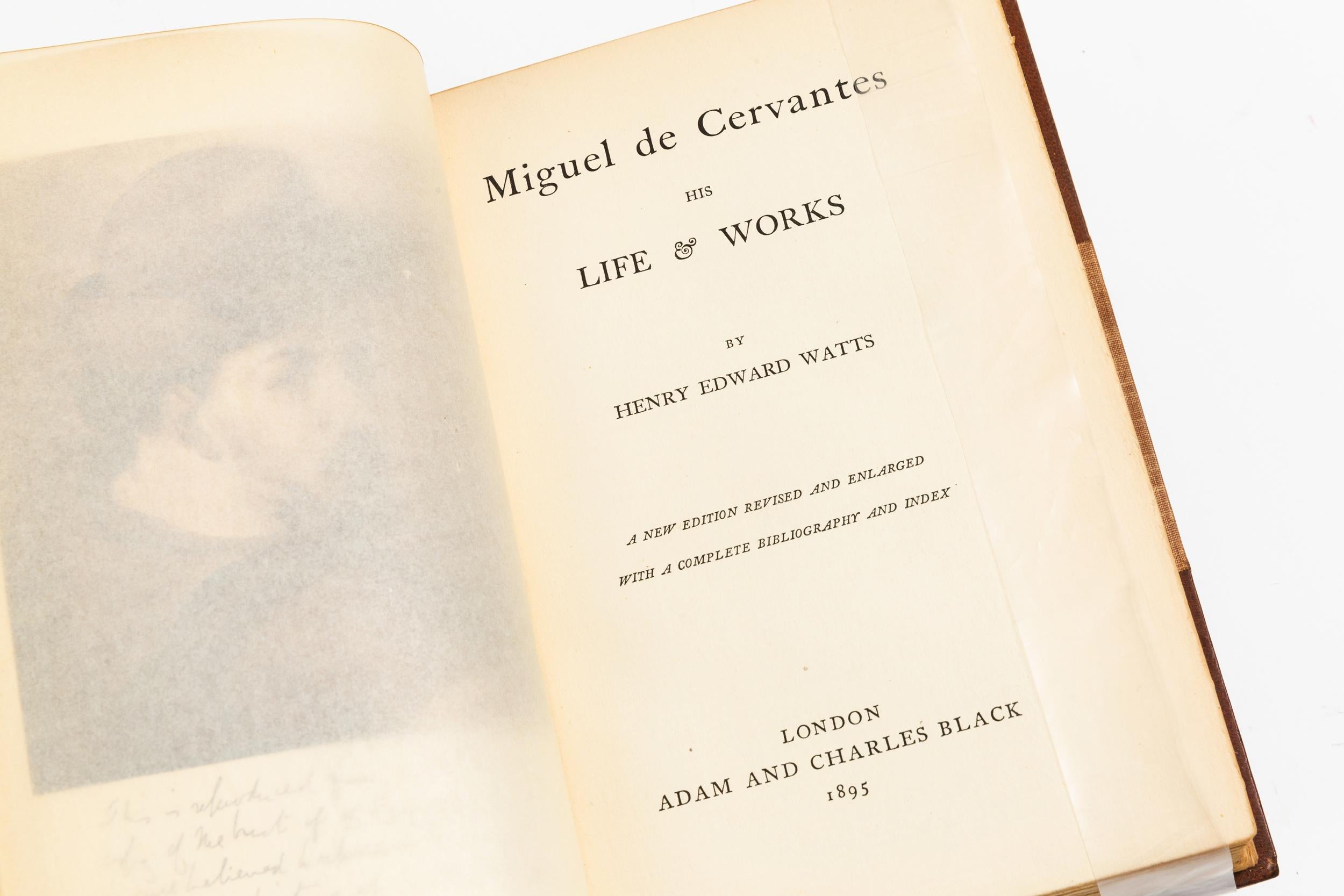 English 5 Volumes, Cervantes & Watts, Don Quixote and Life of Cervantes