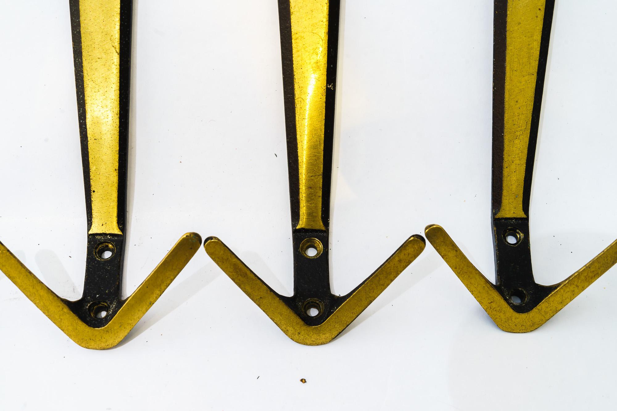 Blackened 5 Wall Hooks by Herta Baller, around 1950s For Sale