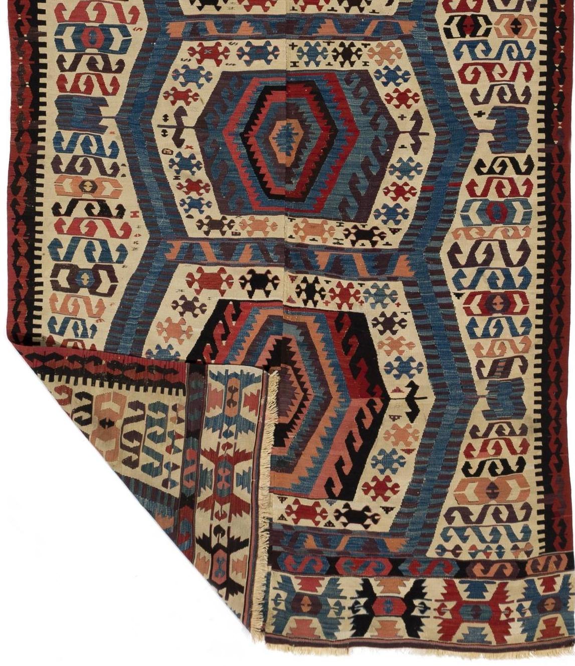 5' x 12'3'' Antique Ottoman Kilim from Aydın, Ca 1800 In Good Condition For Sale In Philadelphia, PA