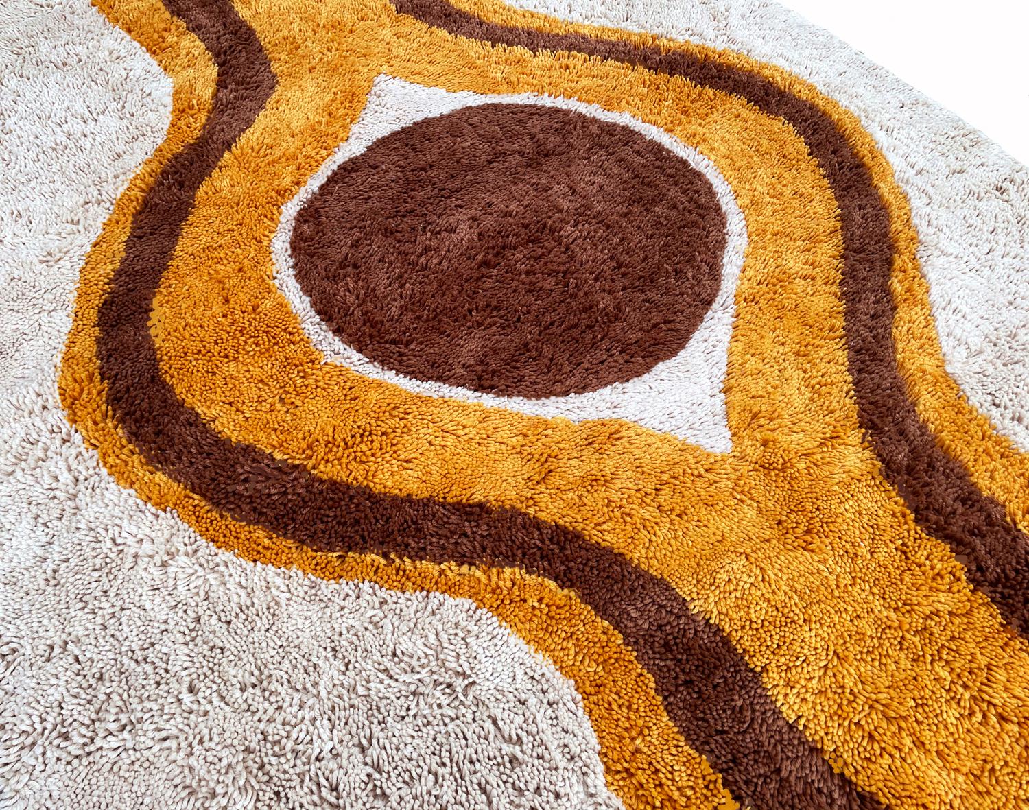 Rya-Teppich im schwedischen Mid-Century-Stil mit modernem Design im Angebot 1