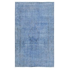 5 x 8 Designed Persian Overdyed Wool Rug In Light Blue 