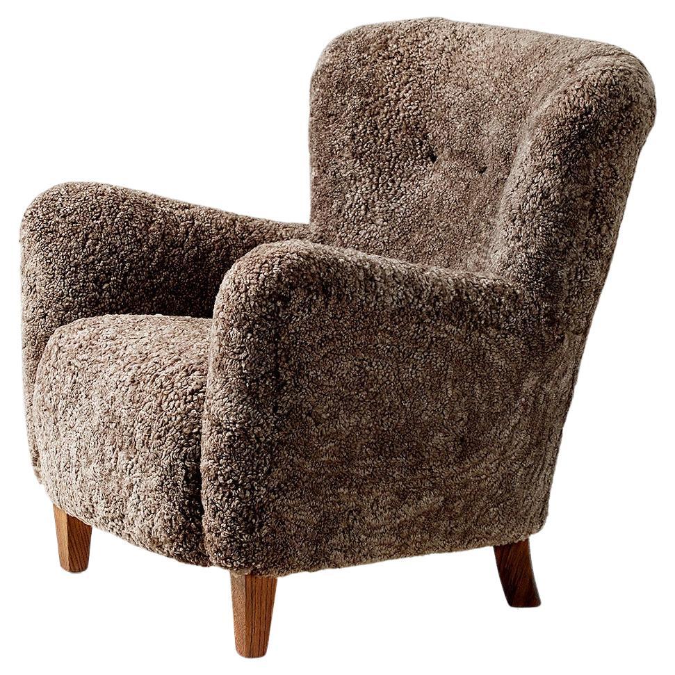 50% Balance for Elizabeth - 2 of 2 - Custom Made Ryo Sheepskin Lounge Chair For Sale