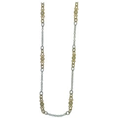 .50 Carat ( 1/2) Diamond 14k Yellow and White Gold Diamonds by the Yard Necklace