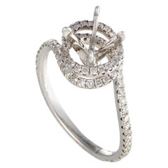 .50 Carat 14 Karat White Gold Diamond Spiral Engagement Ring Mounting
