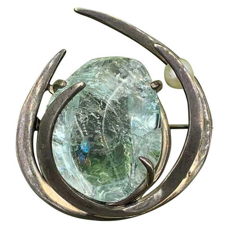 Petite Broche Rétro En Forme De Poisson Doré Et Argenté - Alliage - Occasion Bon état