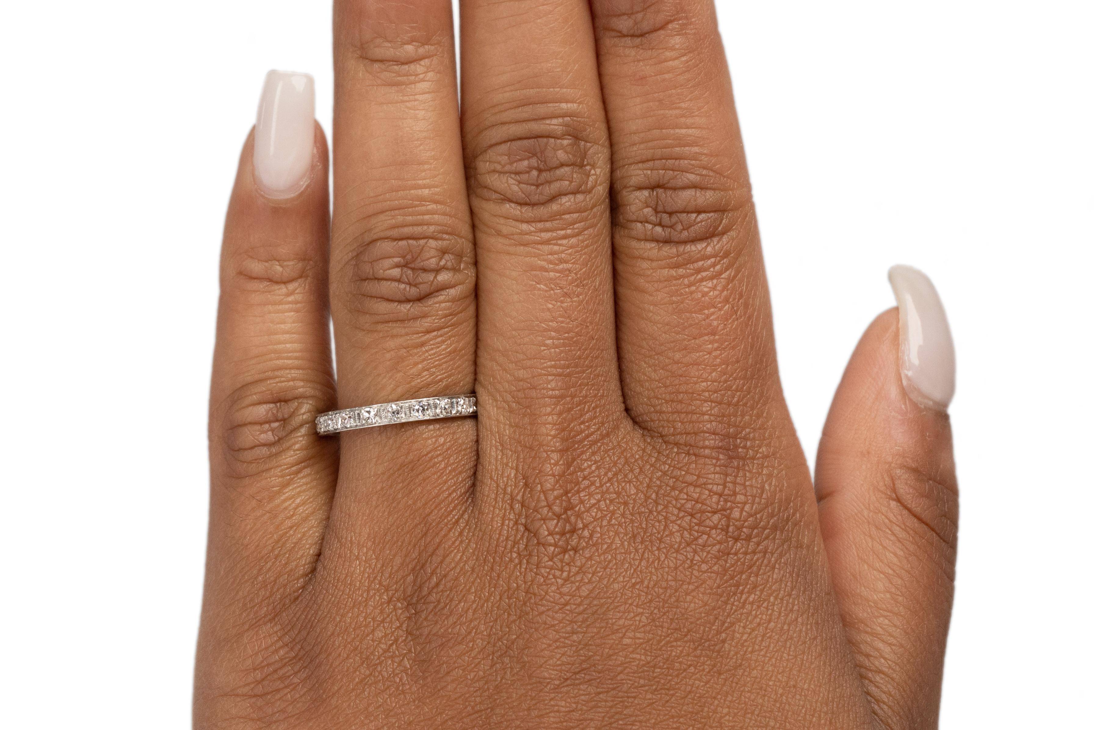 Old European Cut .50 Carat Art Deco Diamond Platinum Engagement Ring For Sale