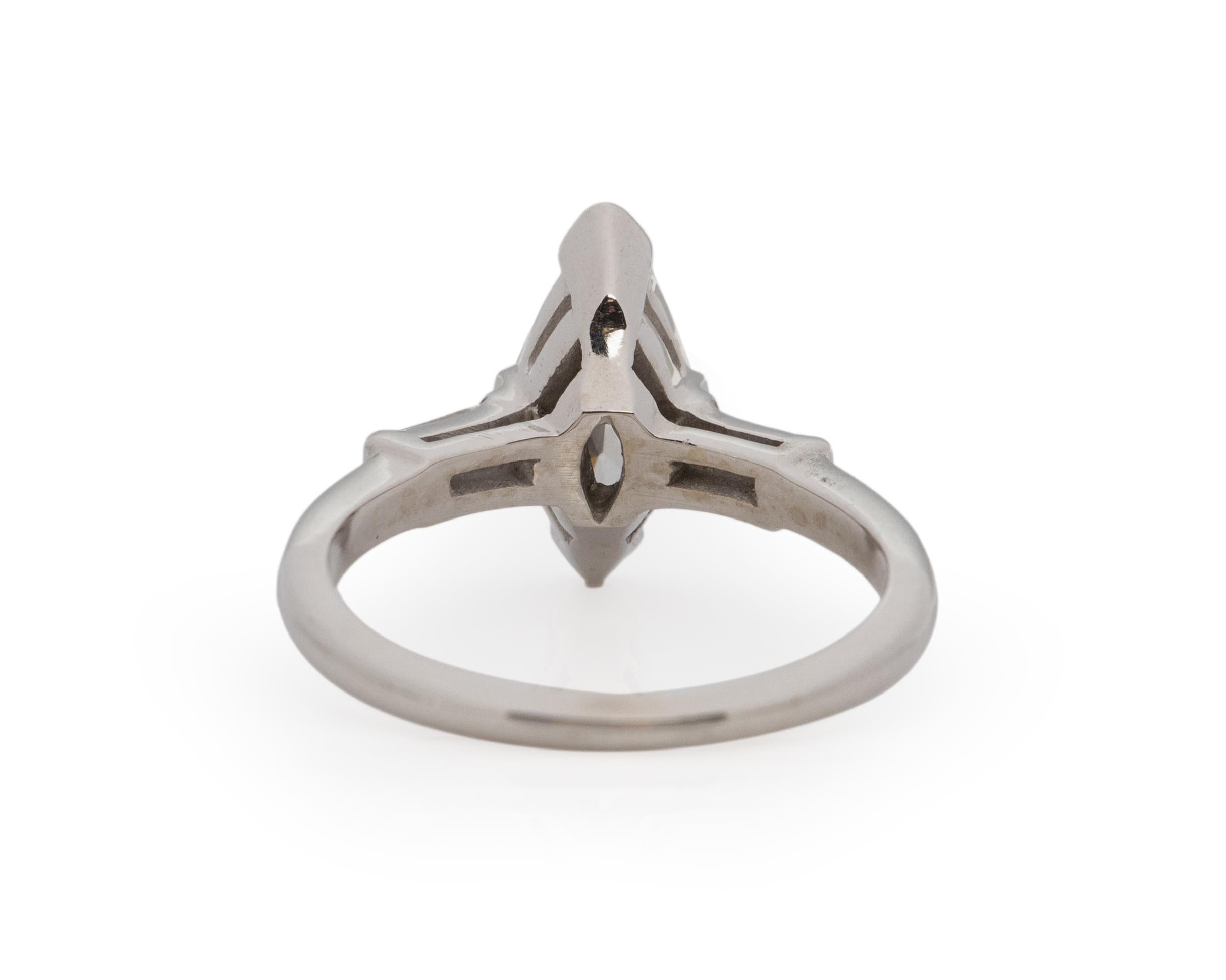 .50 Carat Art Deco Diamond Platinum Engagement Ring In Good Condition In Atlanta, GA