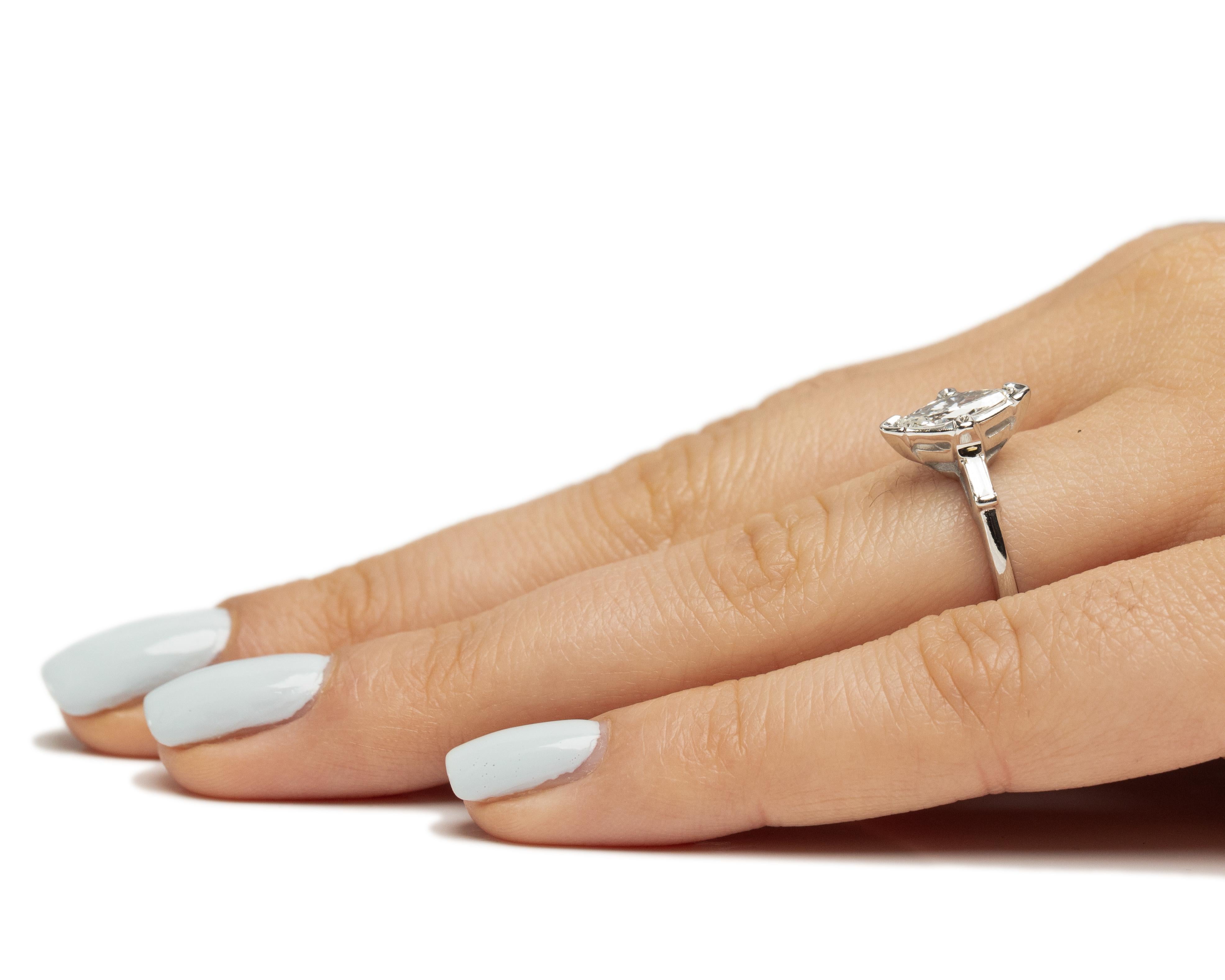 Women's .50 Carat Art Deco Diamond Platinum Engagement Ring