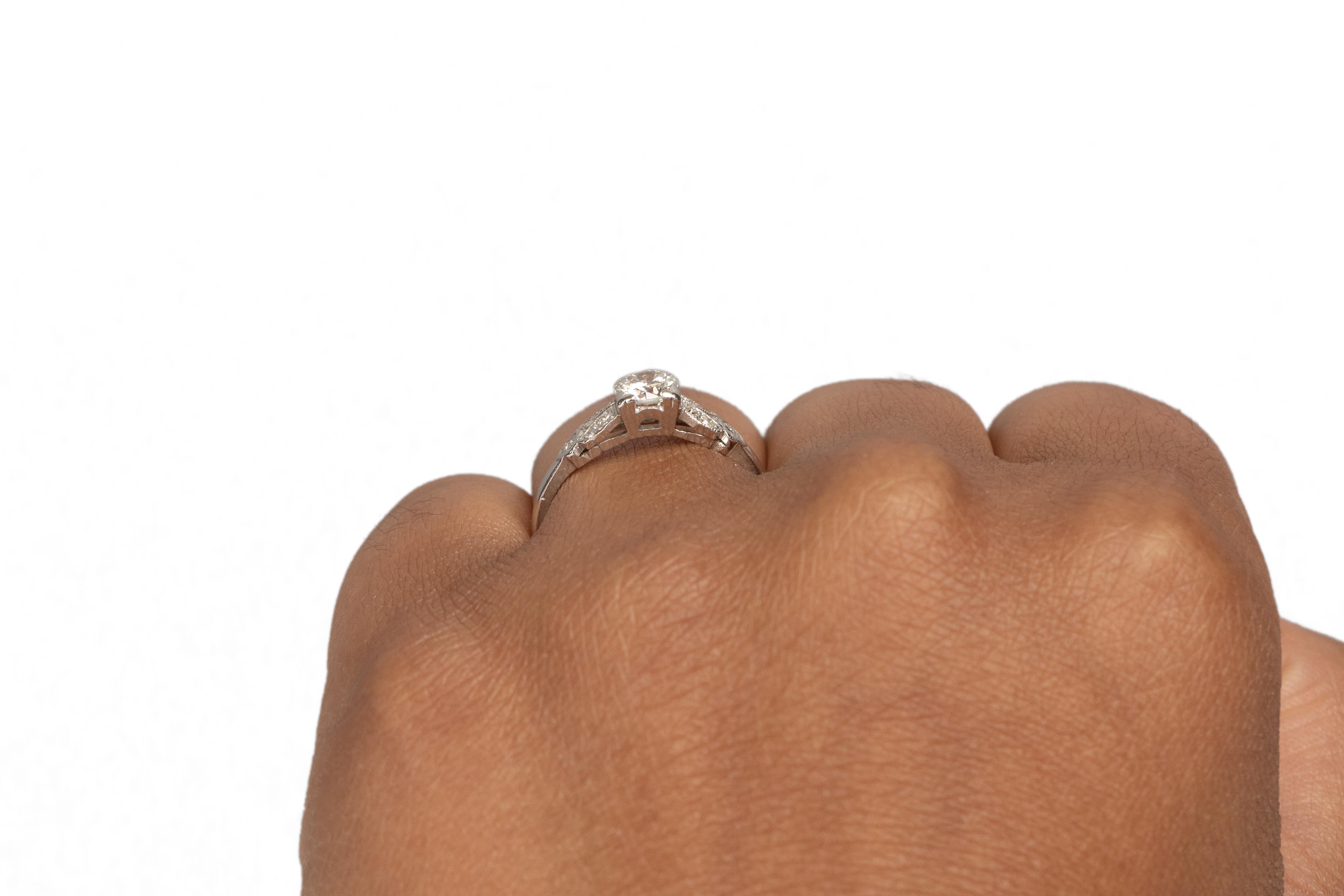 .50 Carat Art Deco Diamond Platinum Engagement Ring For Sale 1