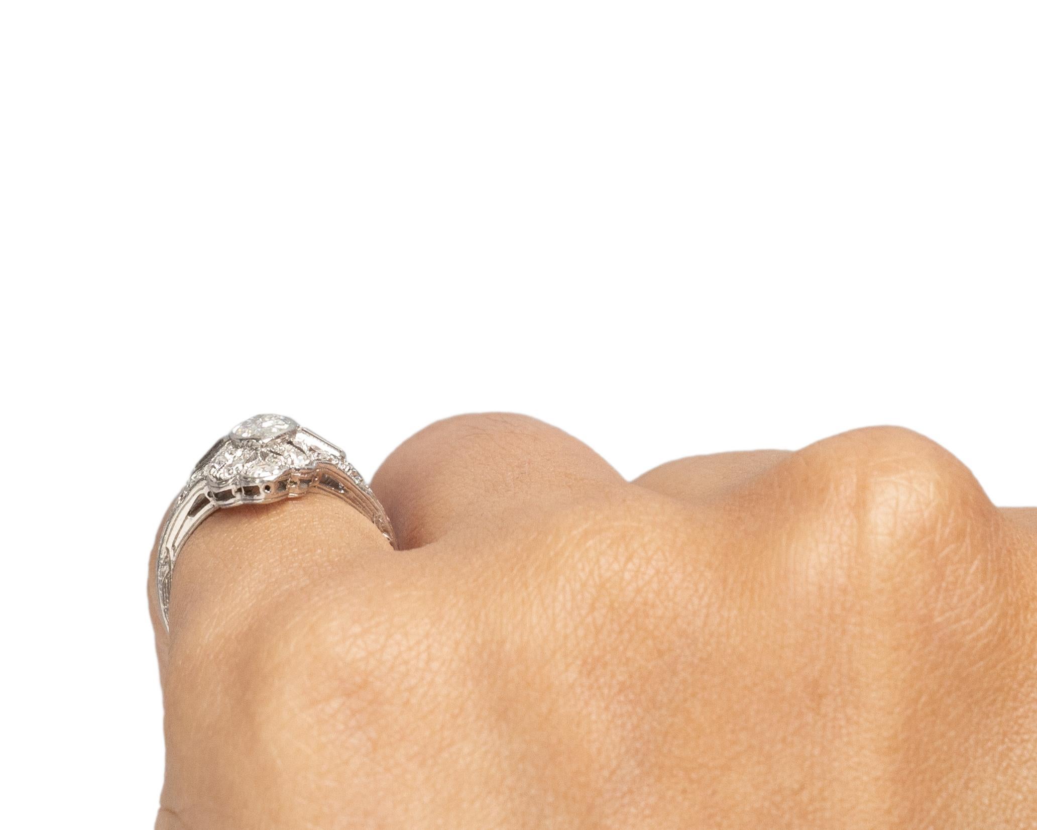 .50 Carat Art Deco Diamond Platinum Engagement Ring 1