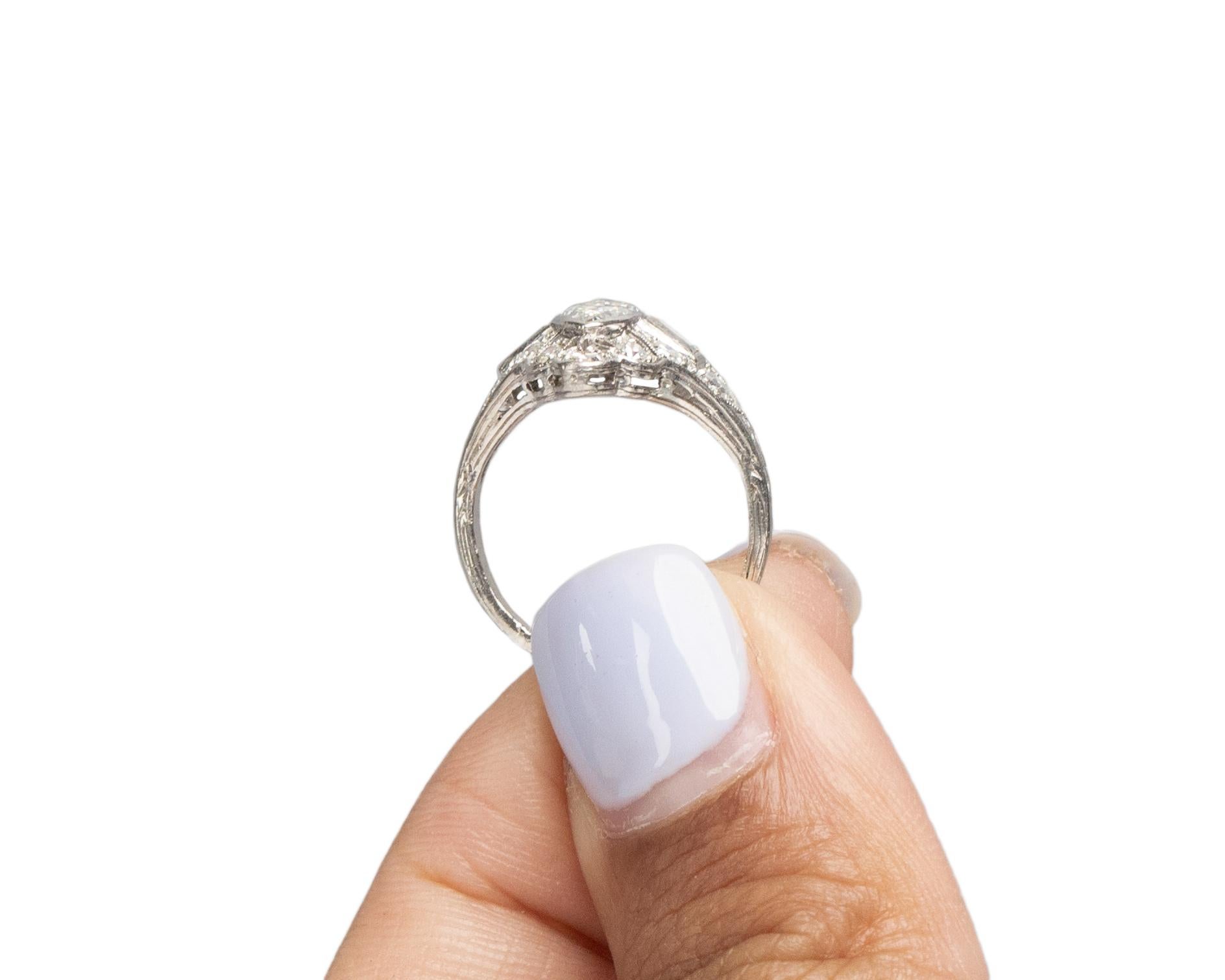 .50 Carat Art Deco Diamond Platinum Engagement Ring 2