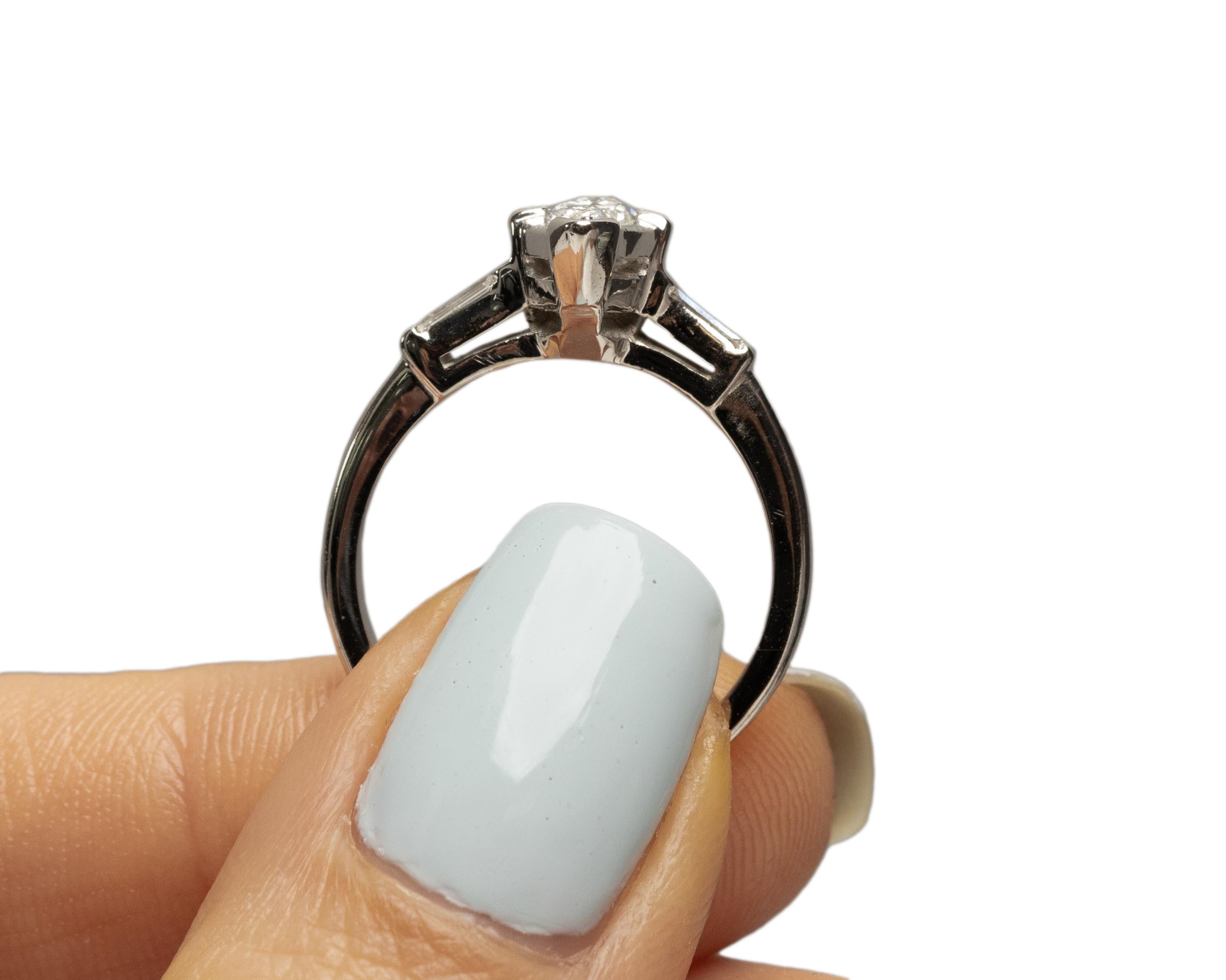 .50 Carat Art Deco Diamond Platinum Engagement Ring 3