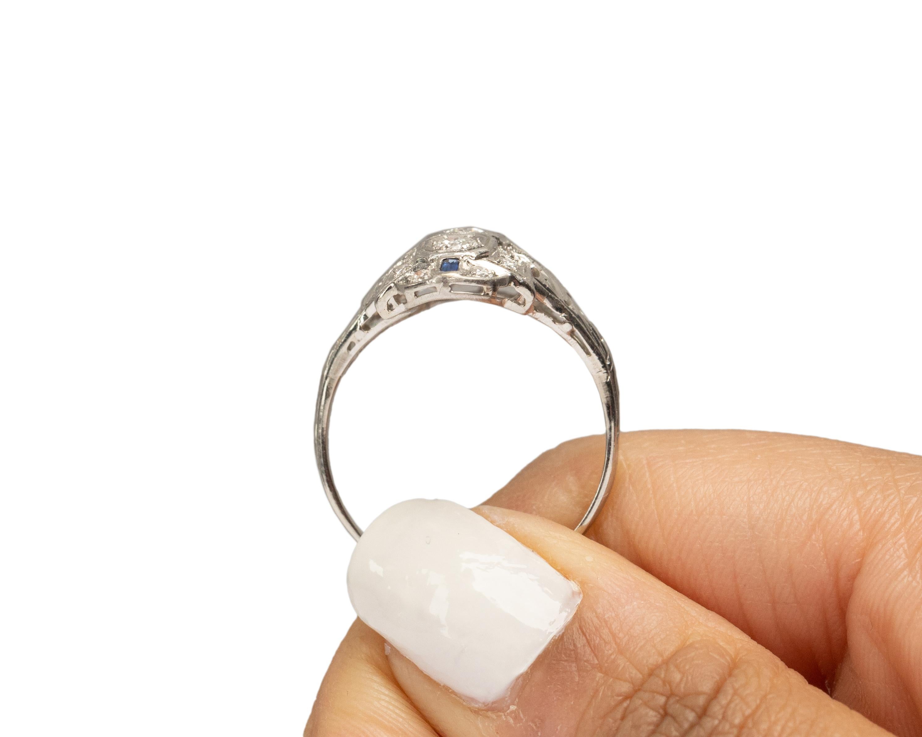Women's .50 Carat Art Deco Diamond Platinum Engagement Ring For Sale