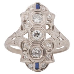 50 Karat Art Deco Diamant-Platin-Verlobungsring