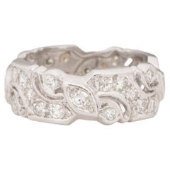 50 Karat Art Deco Diamant-Platin-Hochzeitsring