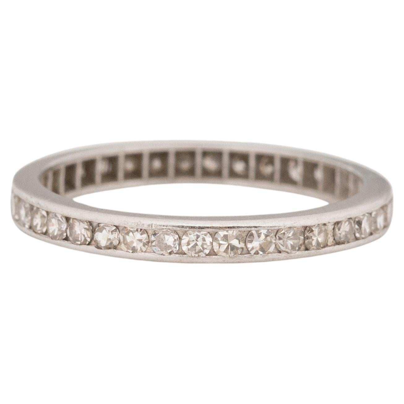 50 Karat Art Deco Diamant-Platin-Hochzeitsring