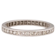 50 Karat Art Deco Diamant-Platin-Hochzeitsring