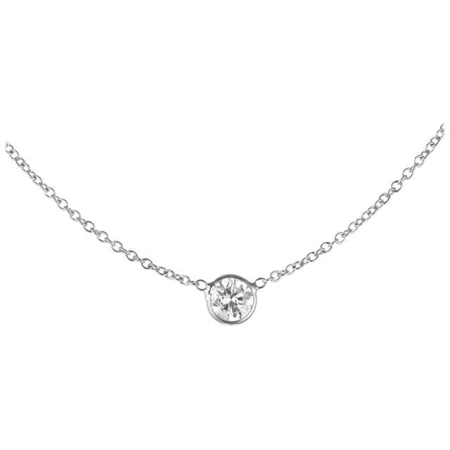 Half carat bezel set diamond necklace Clearance