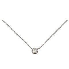 .50 Carat Brilliant Cut Diamond Bezel Set Necklace in 18 Carat White Gold
