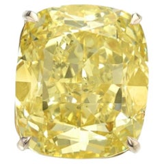 50 Carat Cushion Statement Fancy Yellow  Diamond Ring Colour-Collector’s
