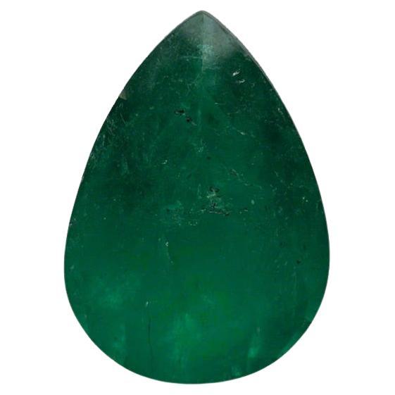 Esmeralda colombiana verde oscura de 5,0 quilates - 14x10 Lágrima corte pera Mayo Birthstone