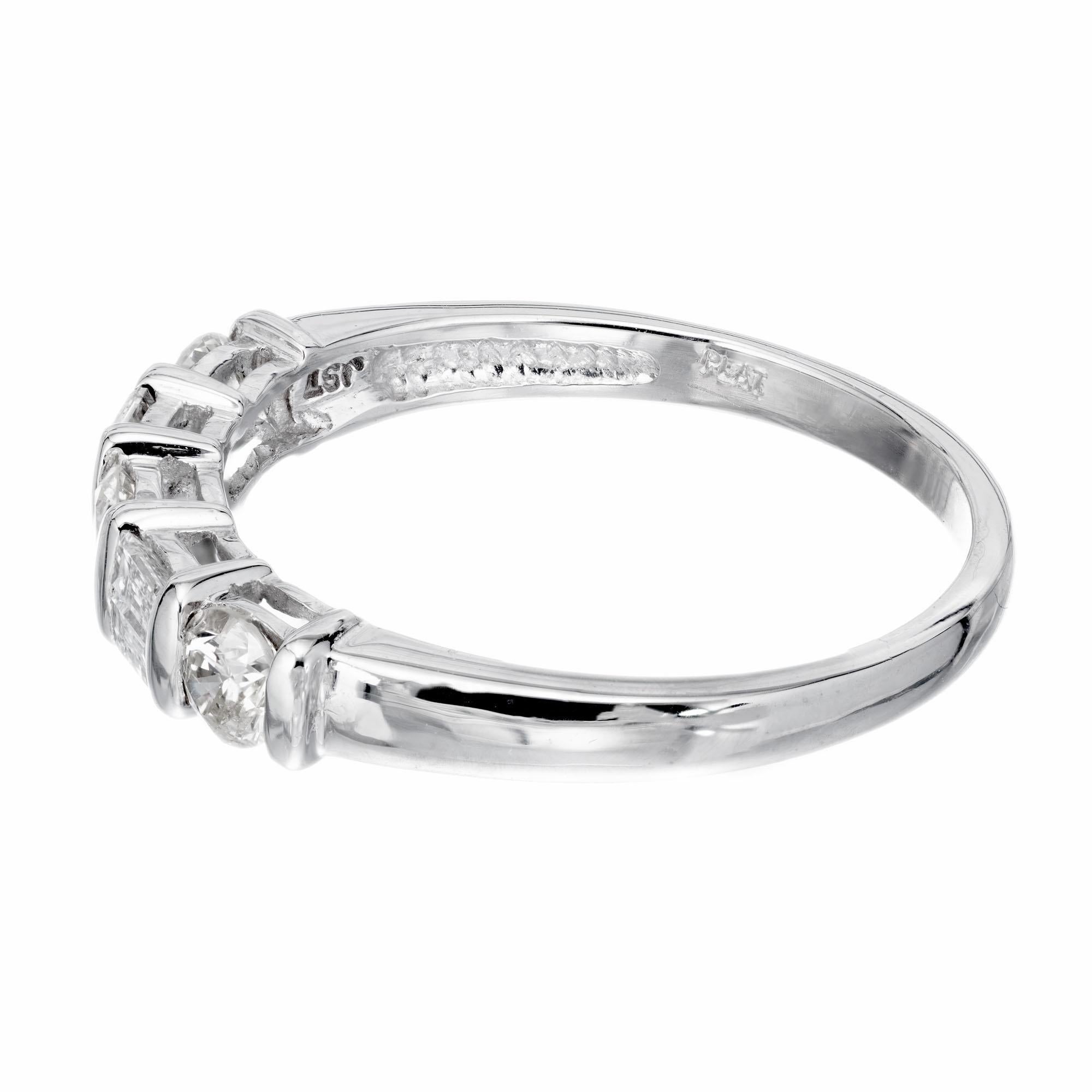 baguette and round diamond wedding band