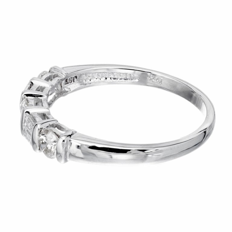 .50 Carat Diamond Baguette Round Platinum Wedding Band Ring at 1stDibs