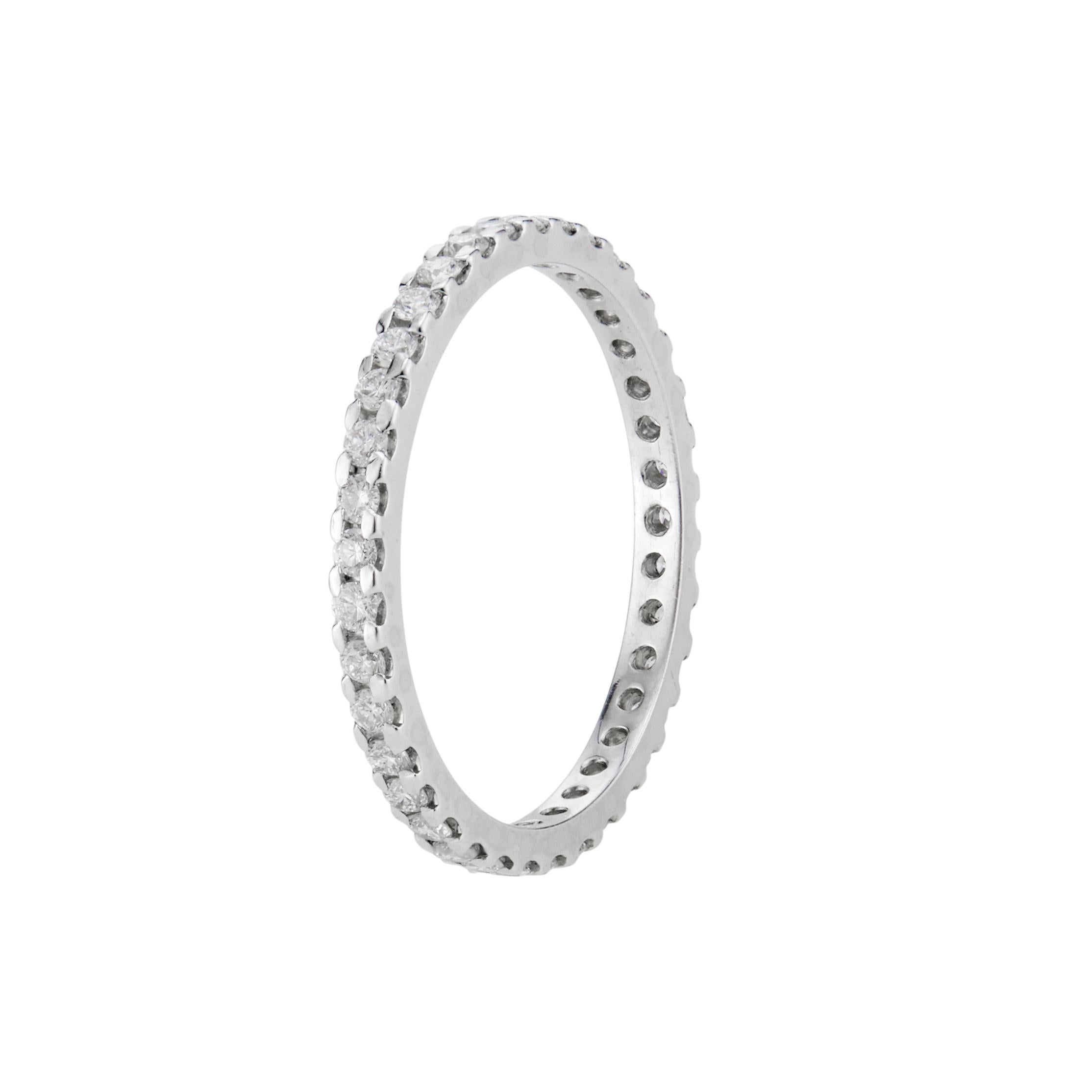 0,50 Karat Diamant Common Prong Ewigkeitsring im Zustand „Hervorragend“ im Angebot in Stamford, CT