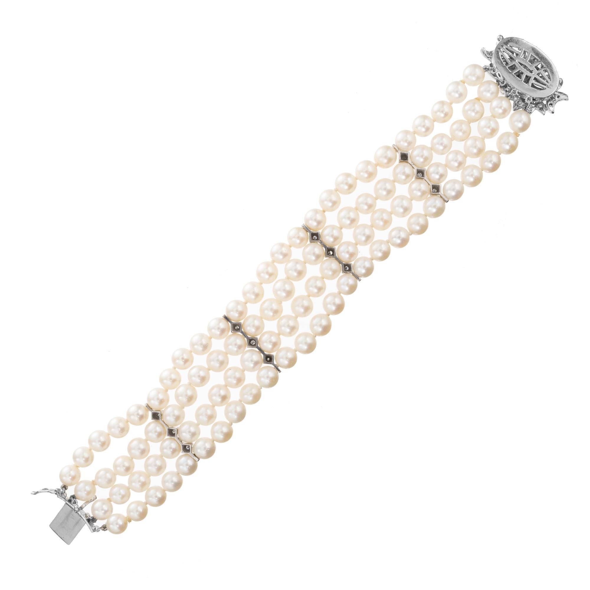 Pulsera de cuatro vueltas de diamantes de .50 quilates Corte redondo en venta