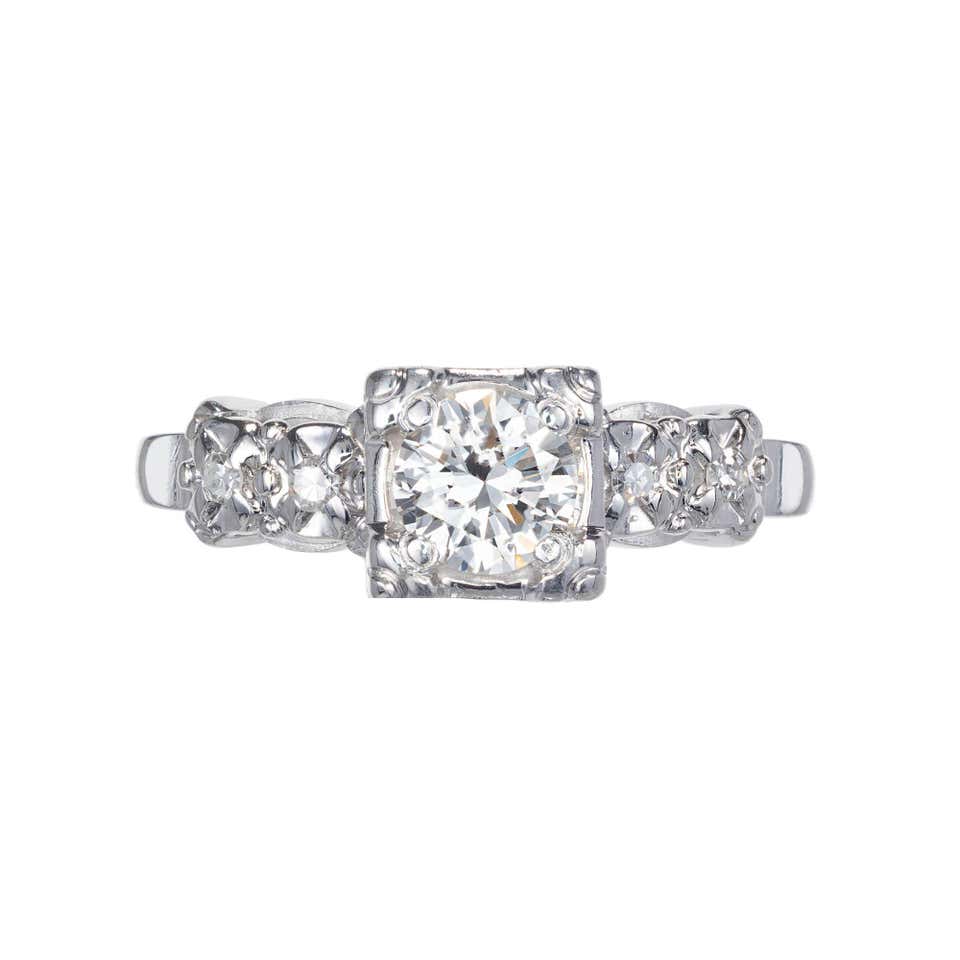 .46 Carat Queen Crown Diamond Gold Engagement Ring For Sale at 1stDibs ...