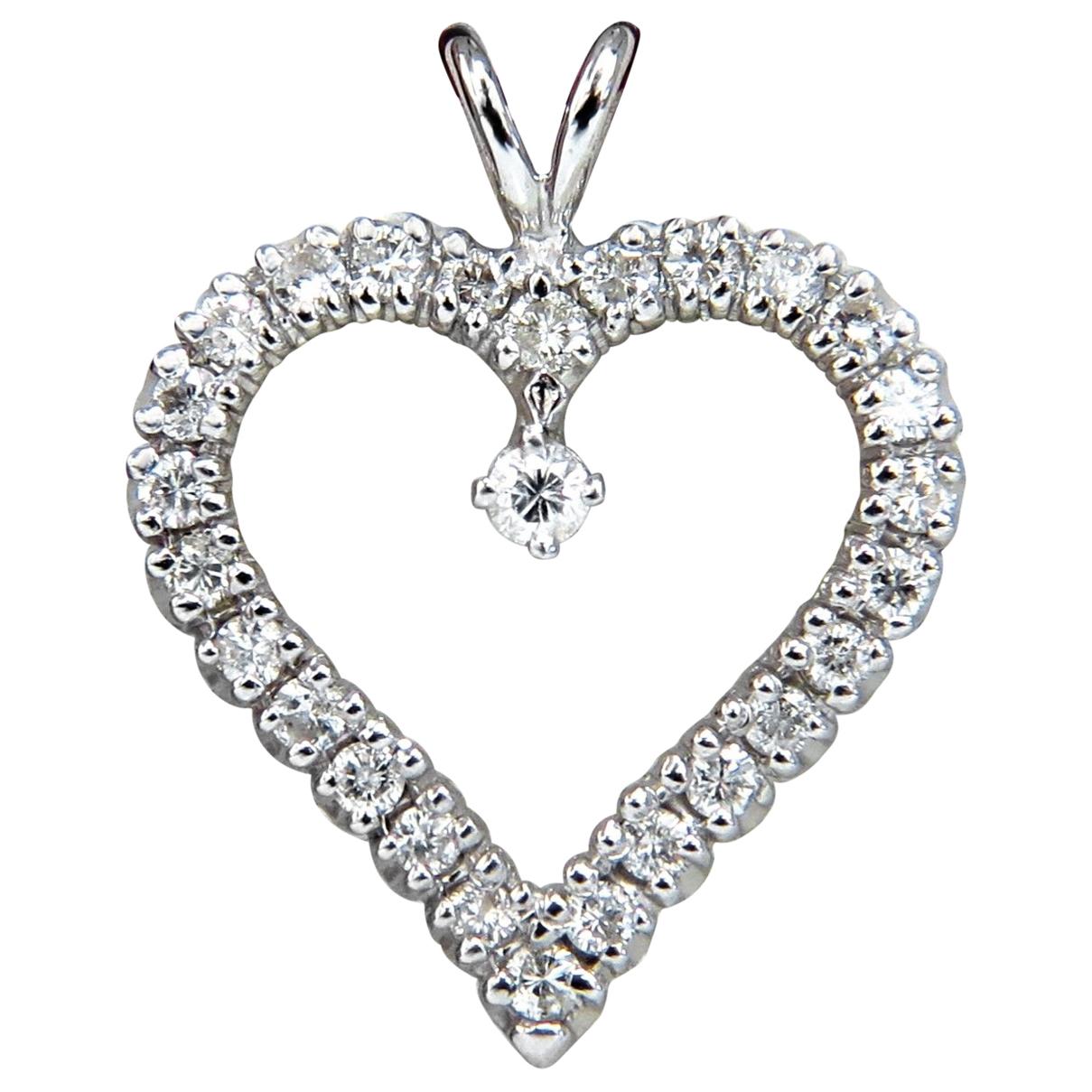 .50 Carat Diamond Heart Pendant 14 Karat