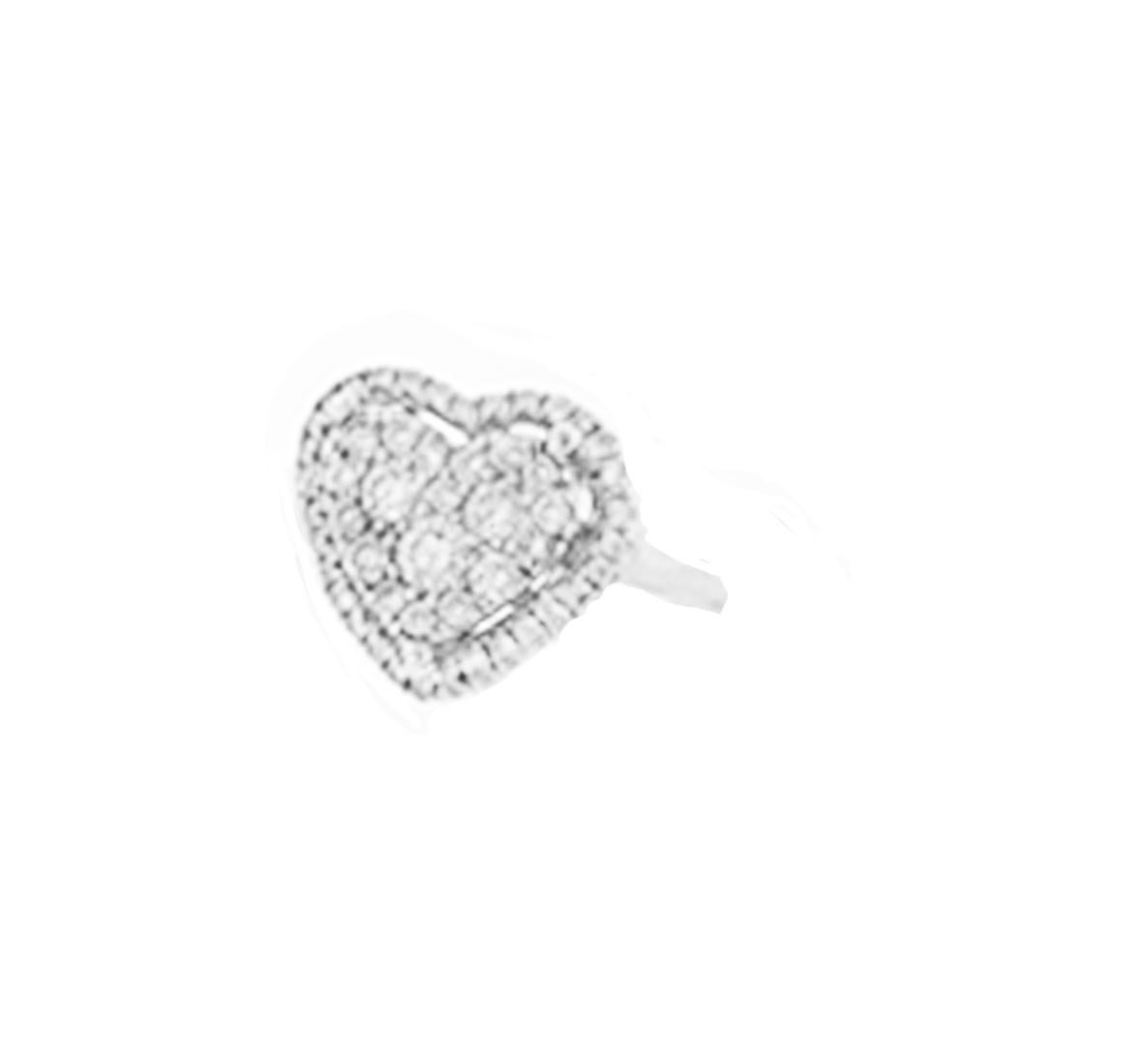 Bague cœur en or 14 carats avec diamants de 0,50 carat et diamants taille invisible en vente 2