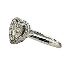 Anello a cuore con diamante VS2-G in oro bianco 14 carati, design contemporaneo