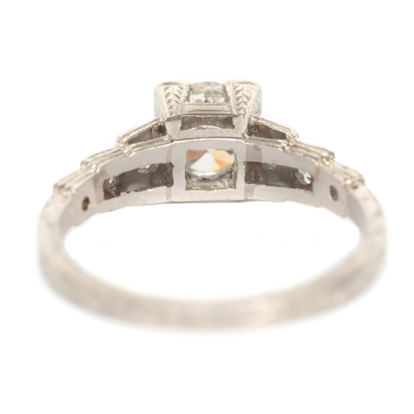 .50 Carat Diamond Platinum Engagement Ring In Good Condition In Atlanta, GA