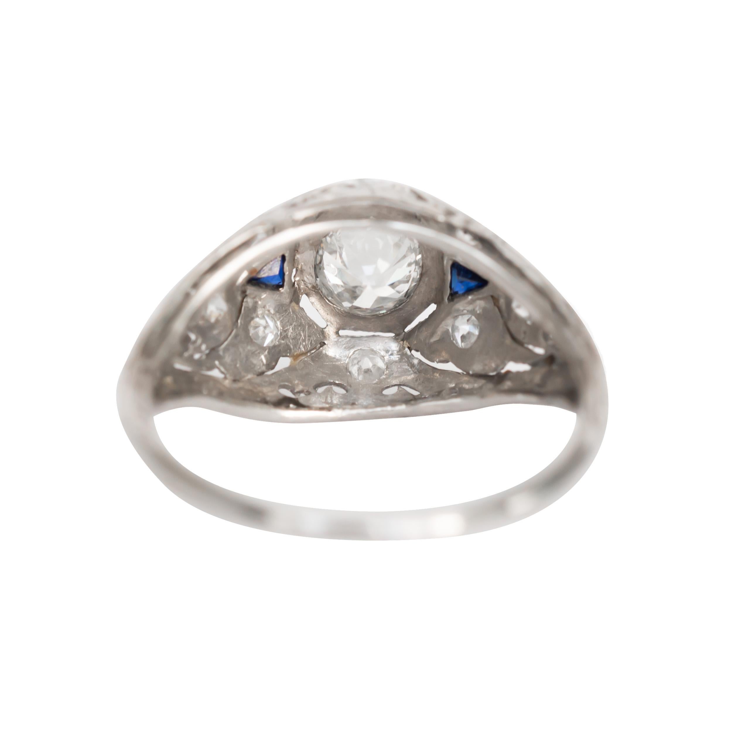 Bague de fiançailles en platine avec diamants de 0,50 carat Bon état - En vente à Atlanta, GA