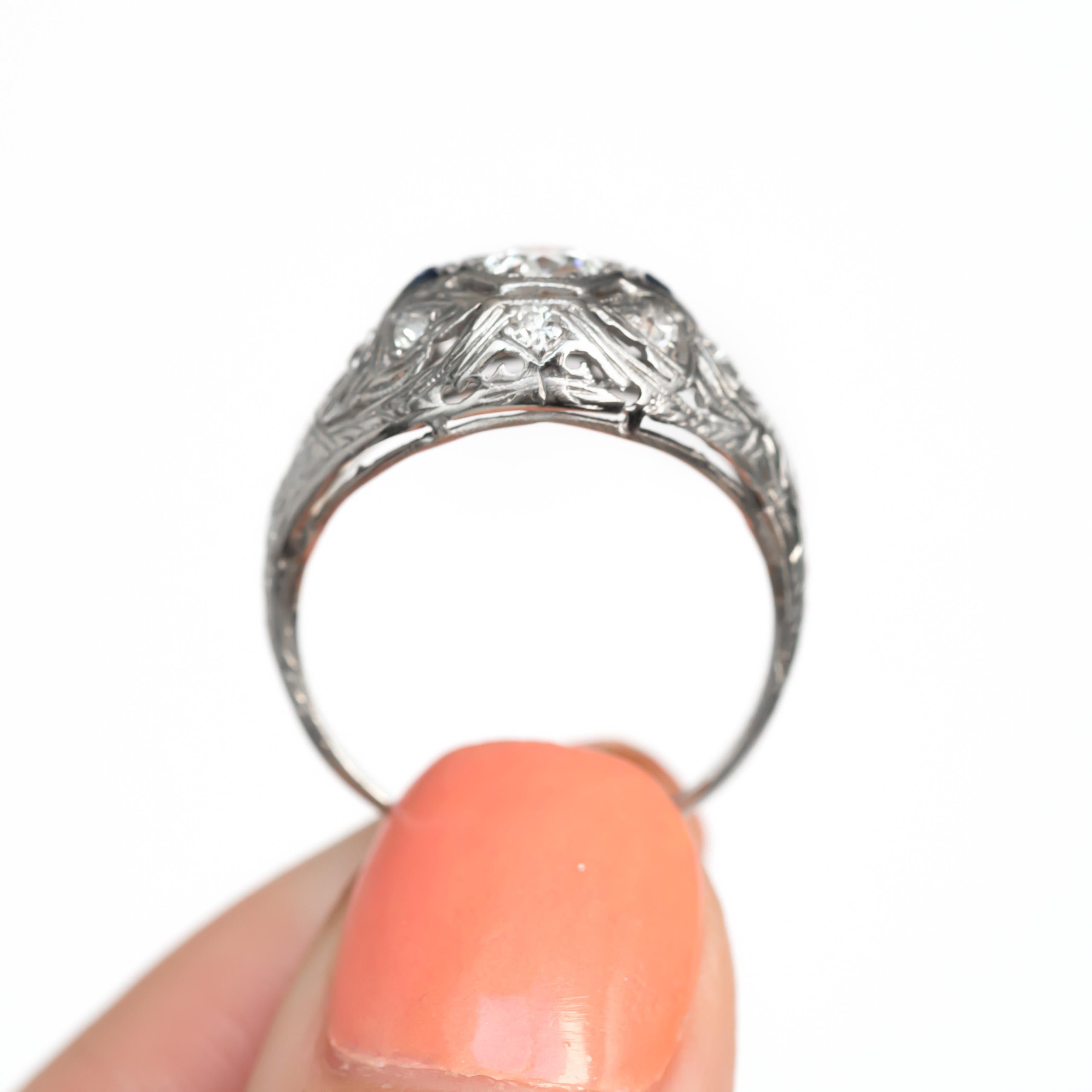 Bague de fiançailles en platine avec diamants de 0,50 carat Unisexe en vente