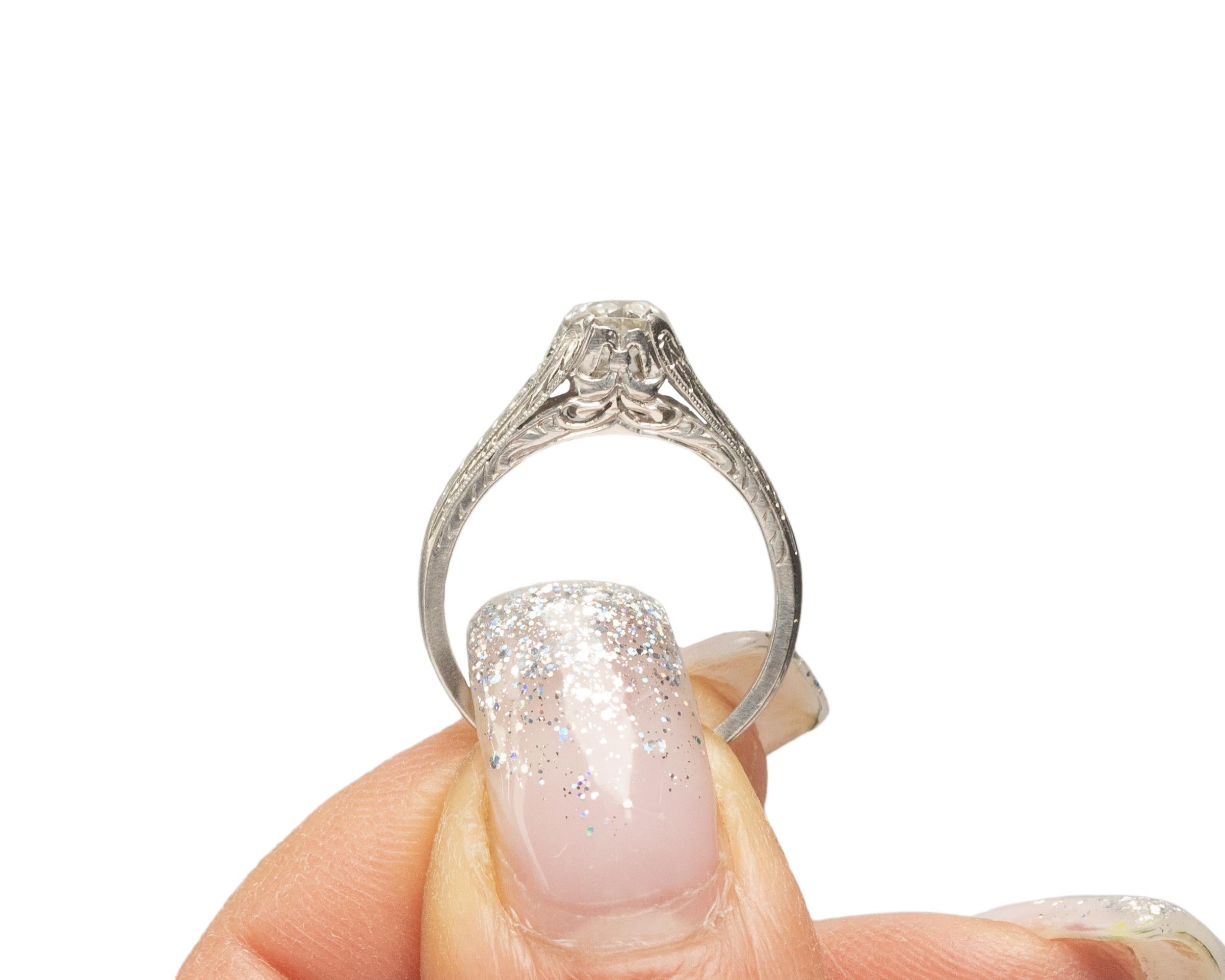 Women's .50 Carat Diamond Platinum Engagement Ring For Sale