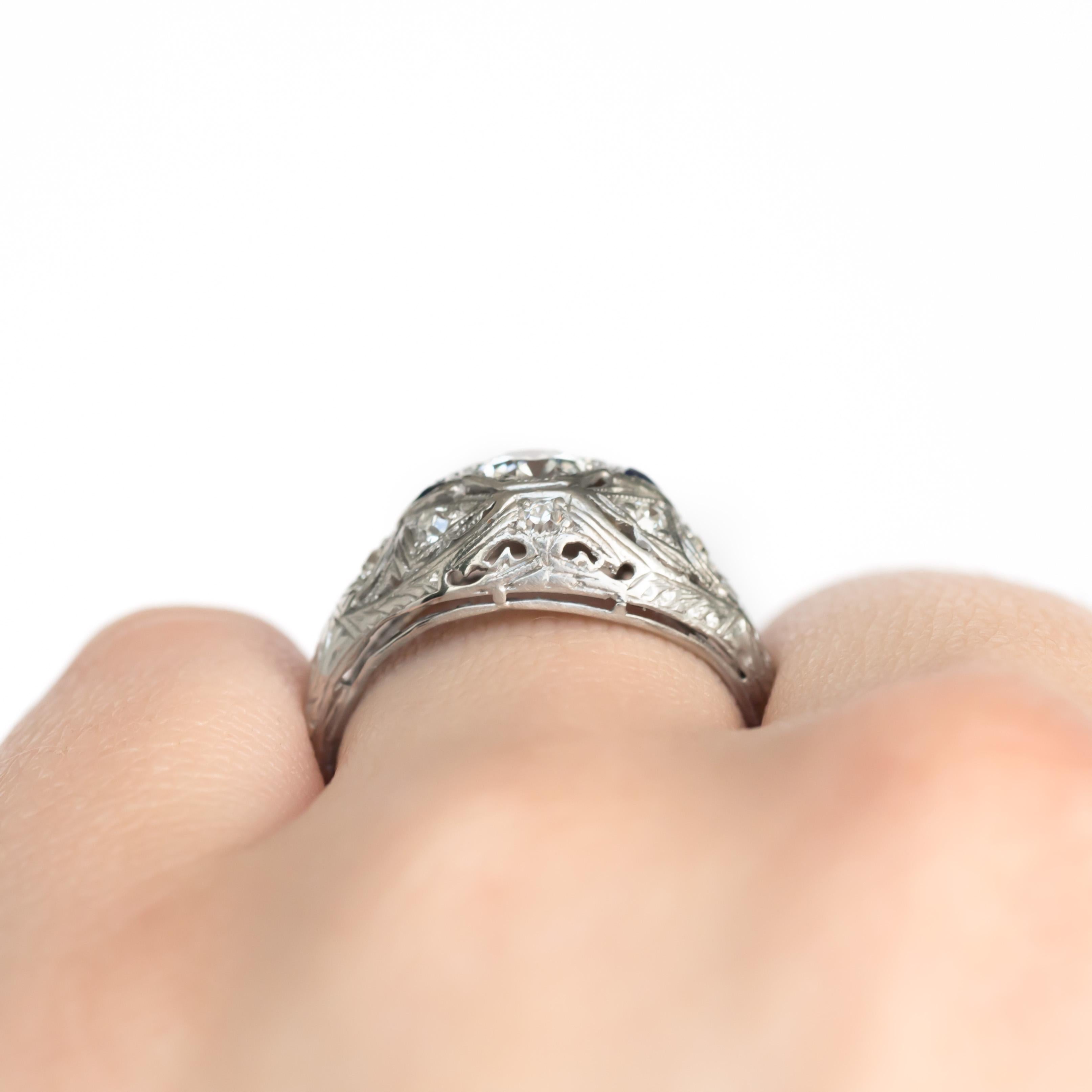 Women's or Men's .50 Carat Diamond Platinum Engagement Ring For Sale