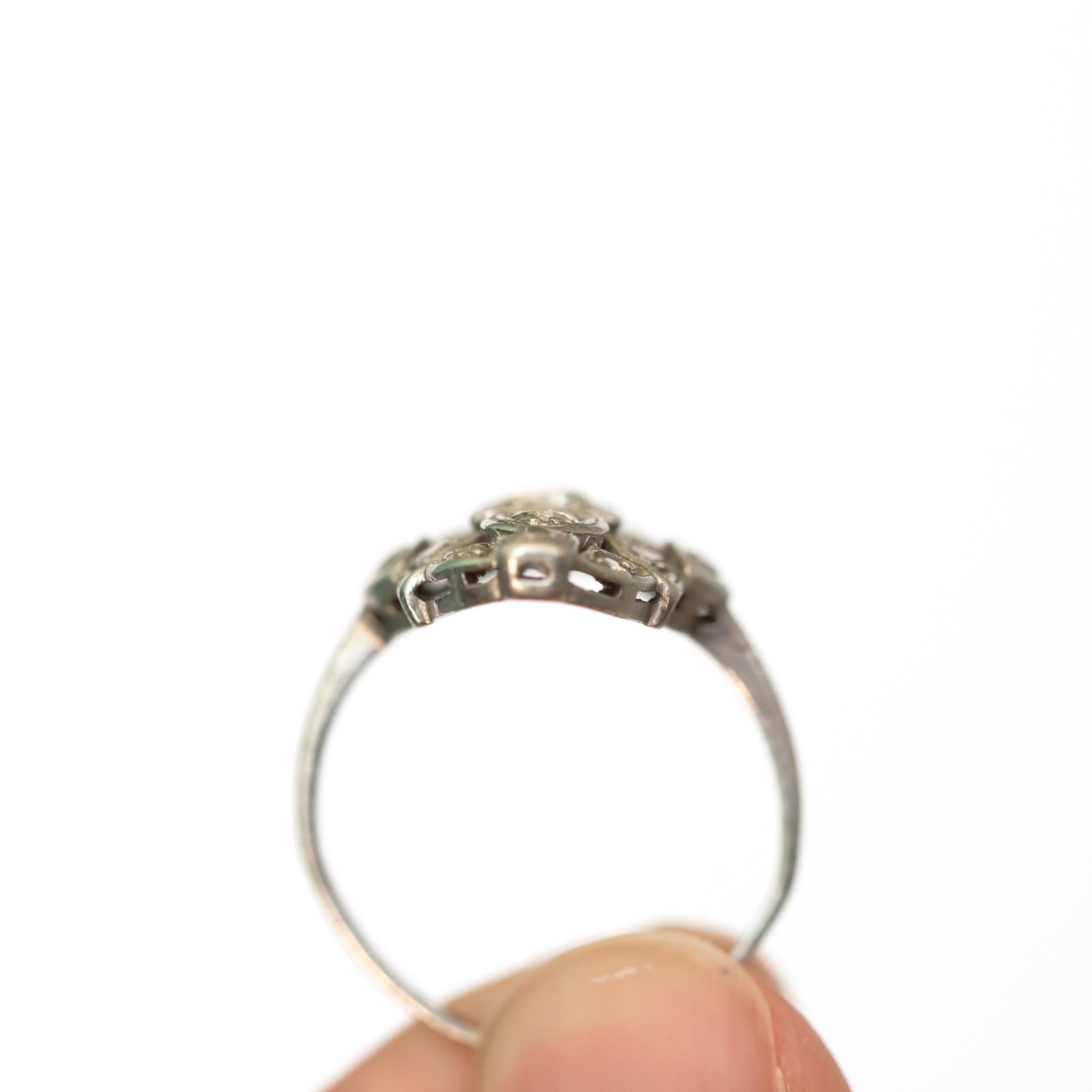 Art Deco .50 Carat Diamond Platinum Ring For Sale