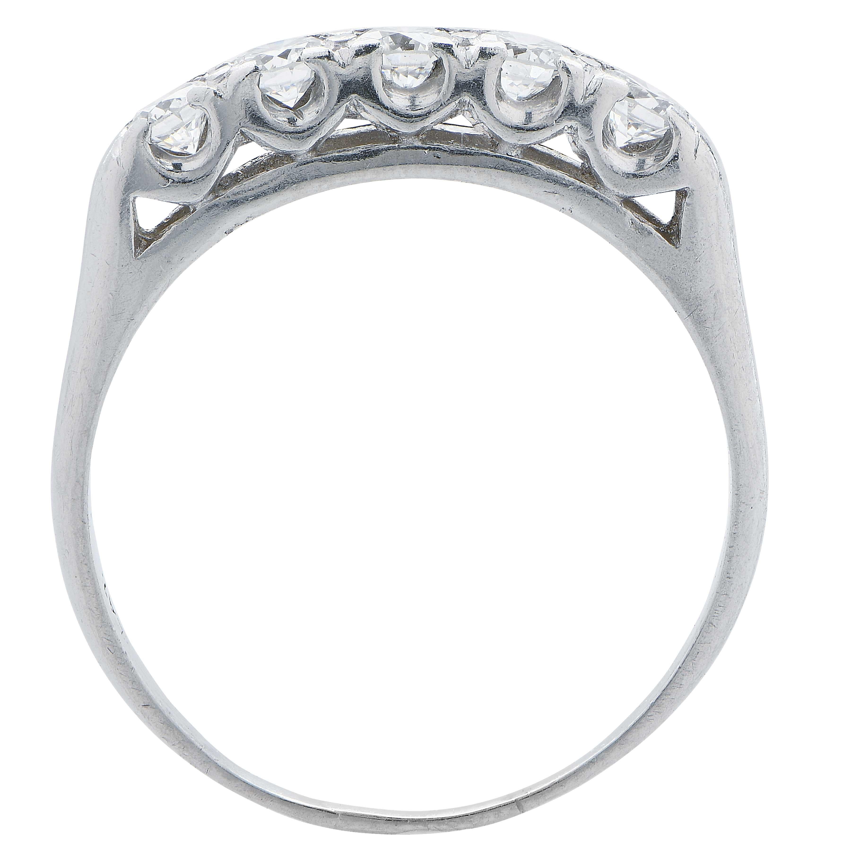 Retro .50 Carat Diamond Ring in Platinum For Sale
