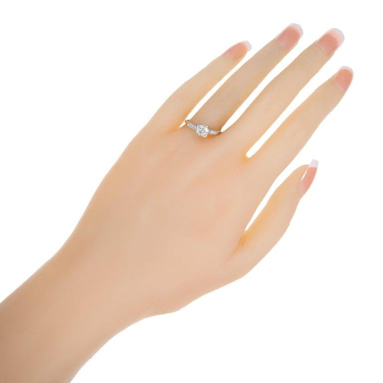 .50 Carat Diamond Solid Platinum Art Deco Engagement Ring For Sale 1