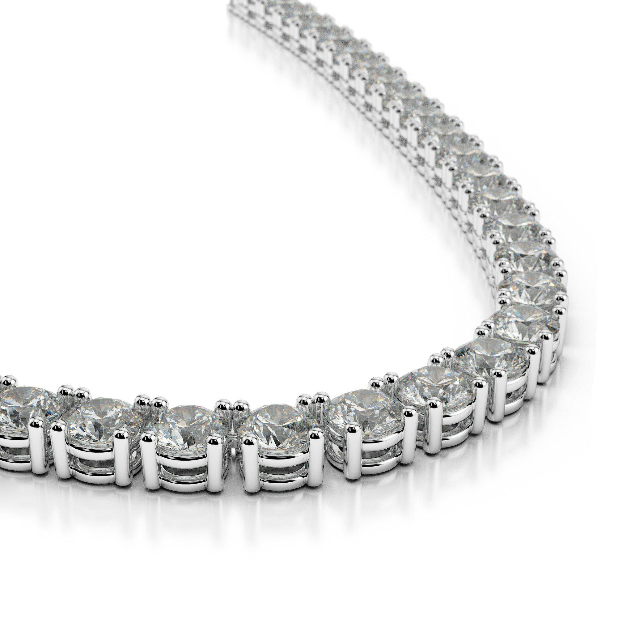 49.09 Karat Diamant-Tennis-Halskette  (Rundschliff) im Angebot