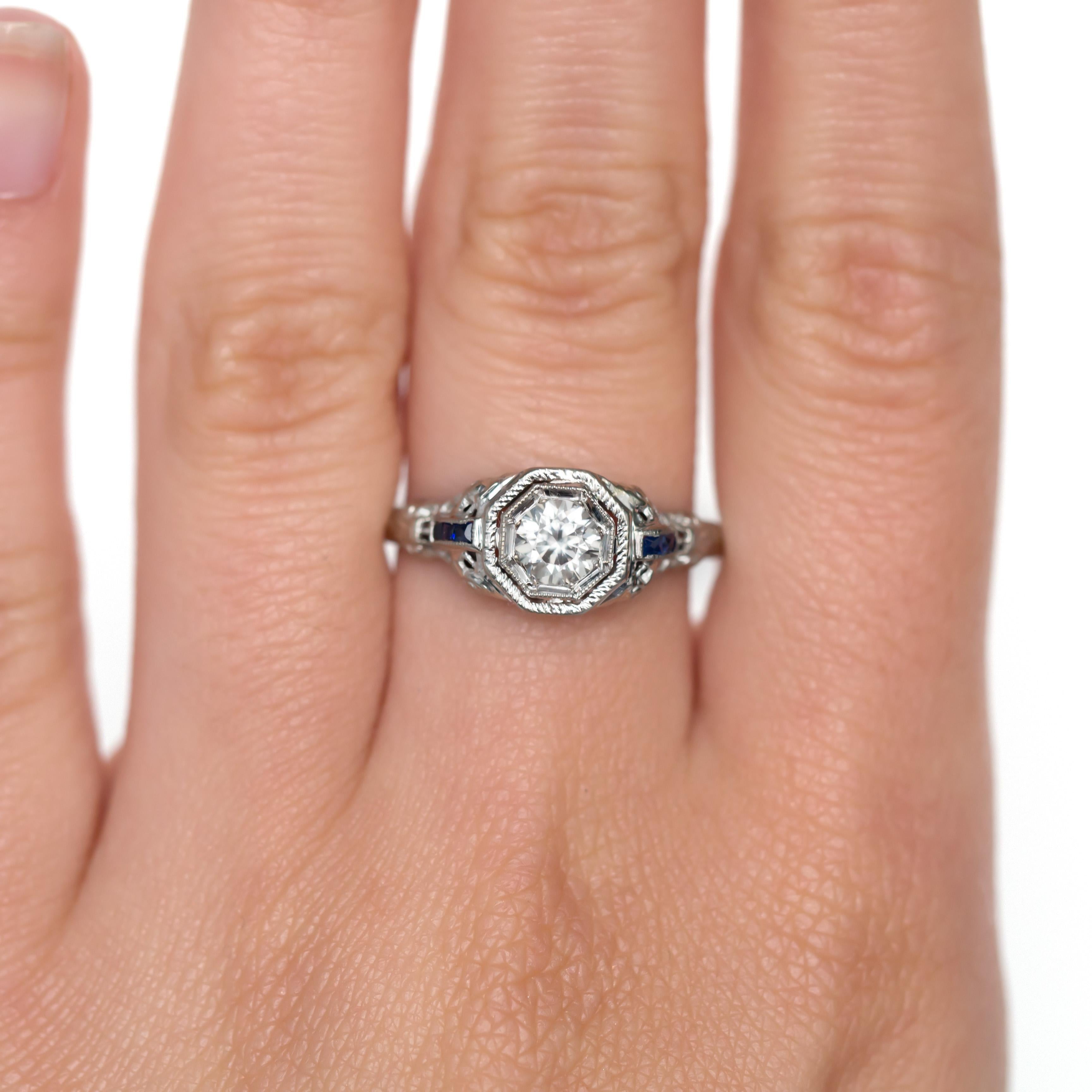 Women's or Men's .50 Carat Diamond White Gold Engagement Ring