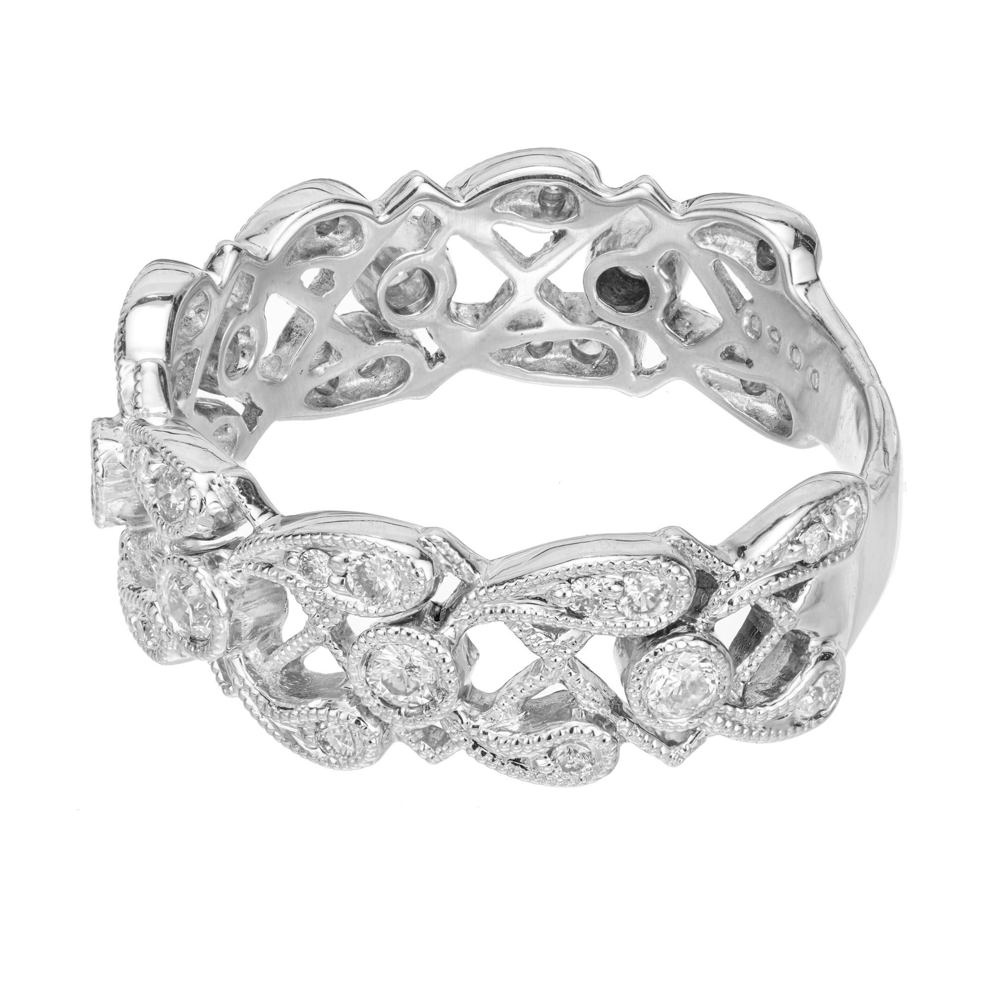 Offener Ringring mit 0,50 Karat Diamant aus Weißgold (Rundschliff)