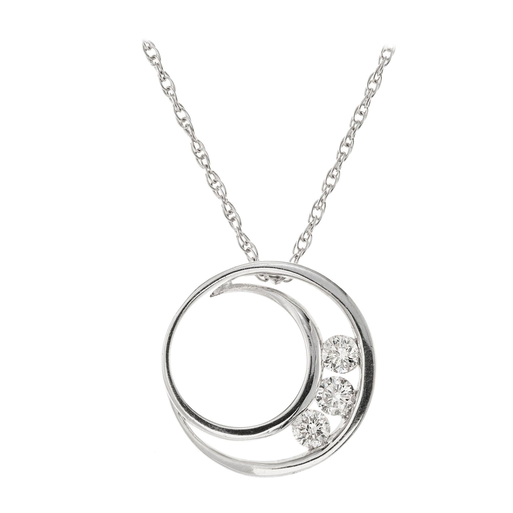 .50 Carat Diamond White Gold Pendant Necklace